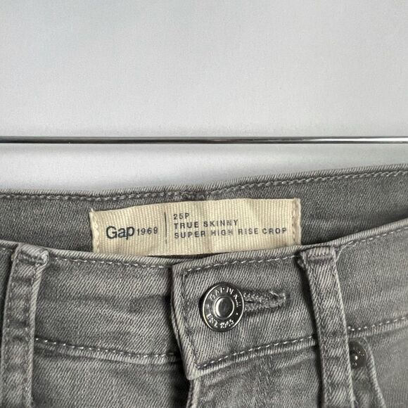 Gap Grey True Skinny Super High Waist Cropped 25P - Picture 2 of 5